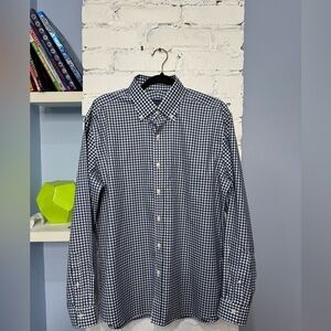 Proper Cloth The Non-Iron Button Down Navy Blue Gingham Size 16.5/35‎